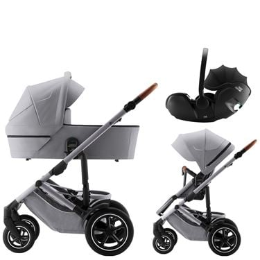 Bilde av Britax Smile 5Z Duovogn, Pakke med Baby-Safe Pro Bilstol, Frost Grey