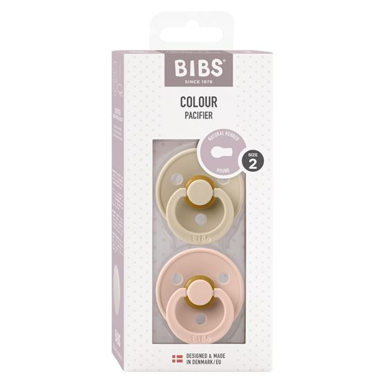 Bilde av Bibs Smokker, 2stk Colour, Vanilla / Blush, Latex - Size 2